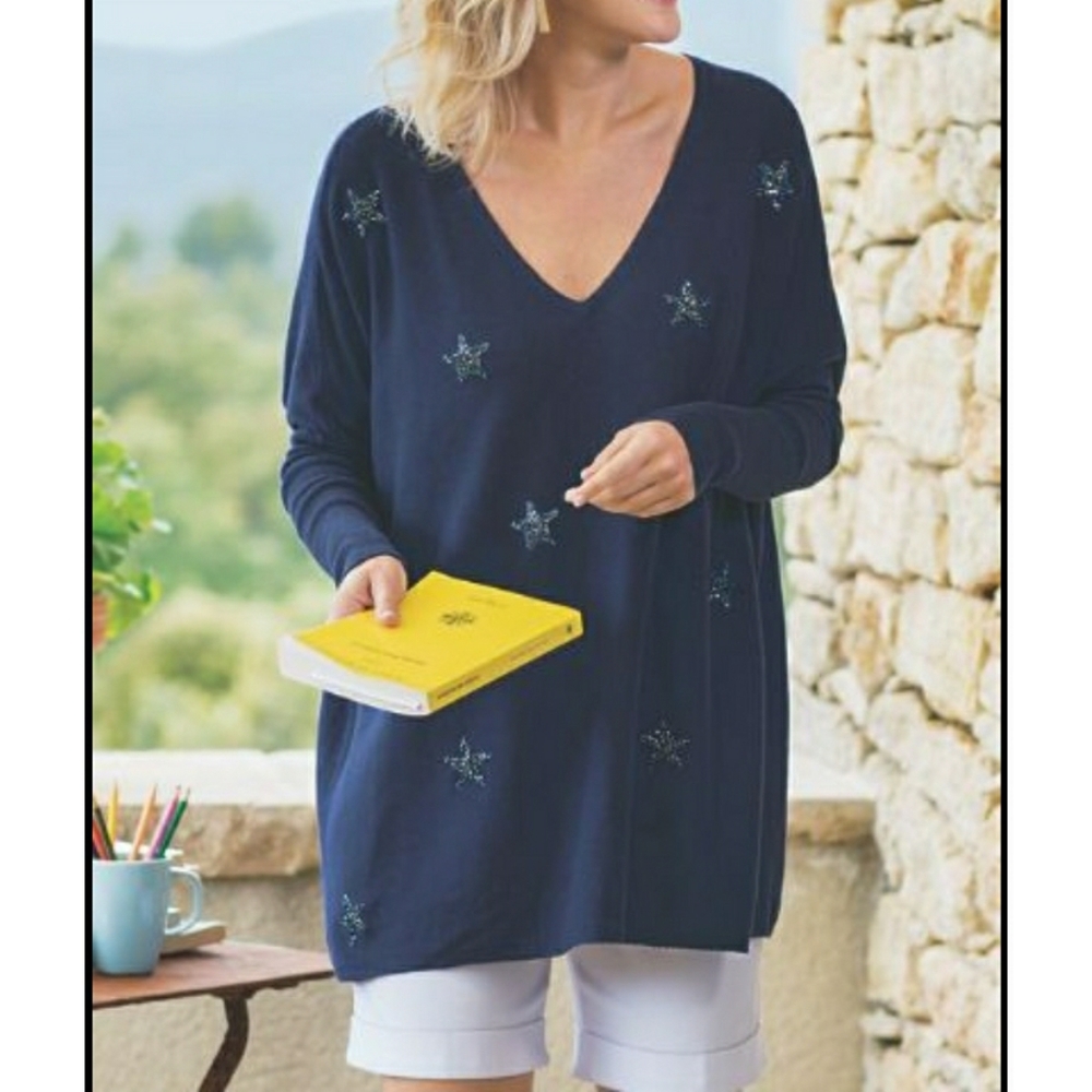 Soft Surroundings Sweater Starry Dreams Tunic Size S
